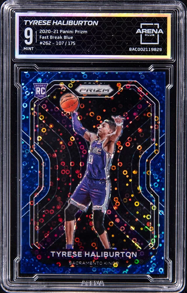 2020-21 Panini Prizm Tyrese Haliburton - AC Fast Break Blue #262 card image