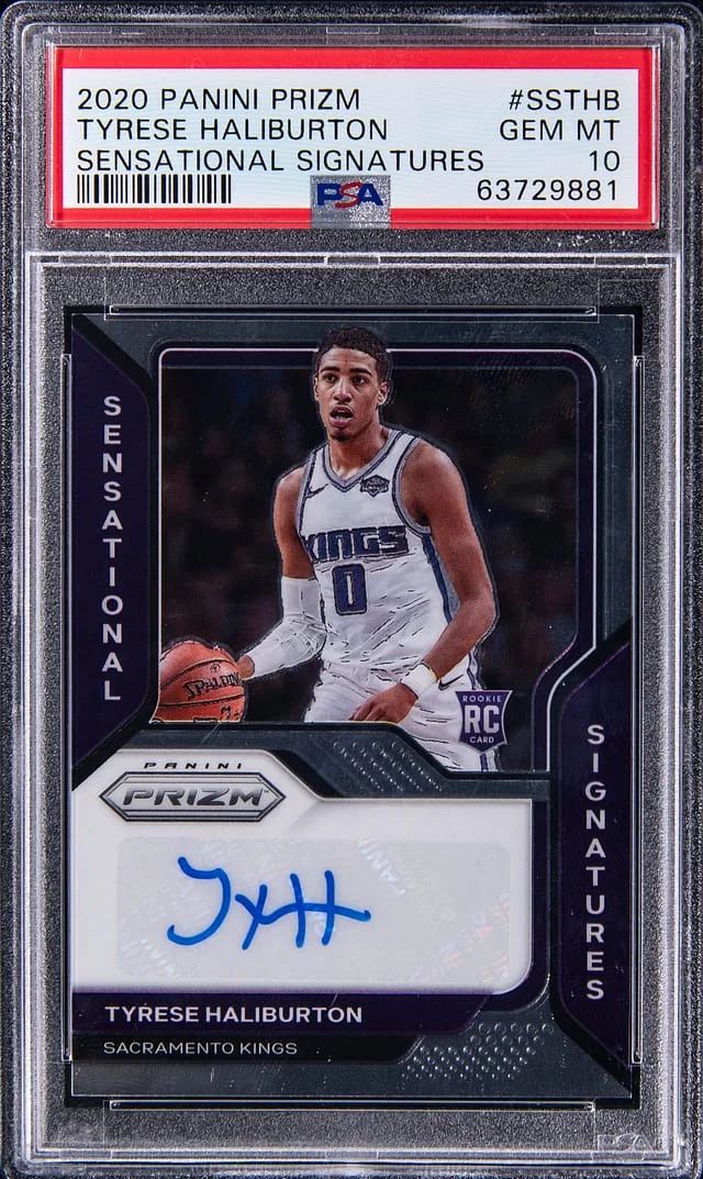 2020-21 Panini Prizm Tyrese Haliburton Sensational Signatures #SSTHB card image