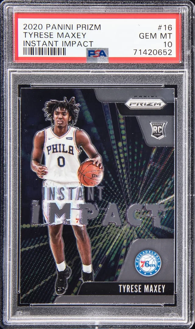 2020-21 Panini Prizm Tyrese Maxey Instant Impact #16 card image
