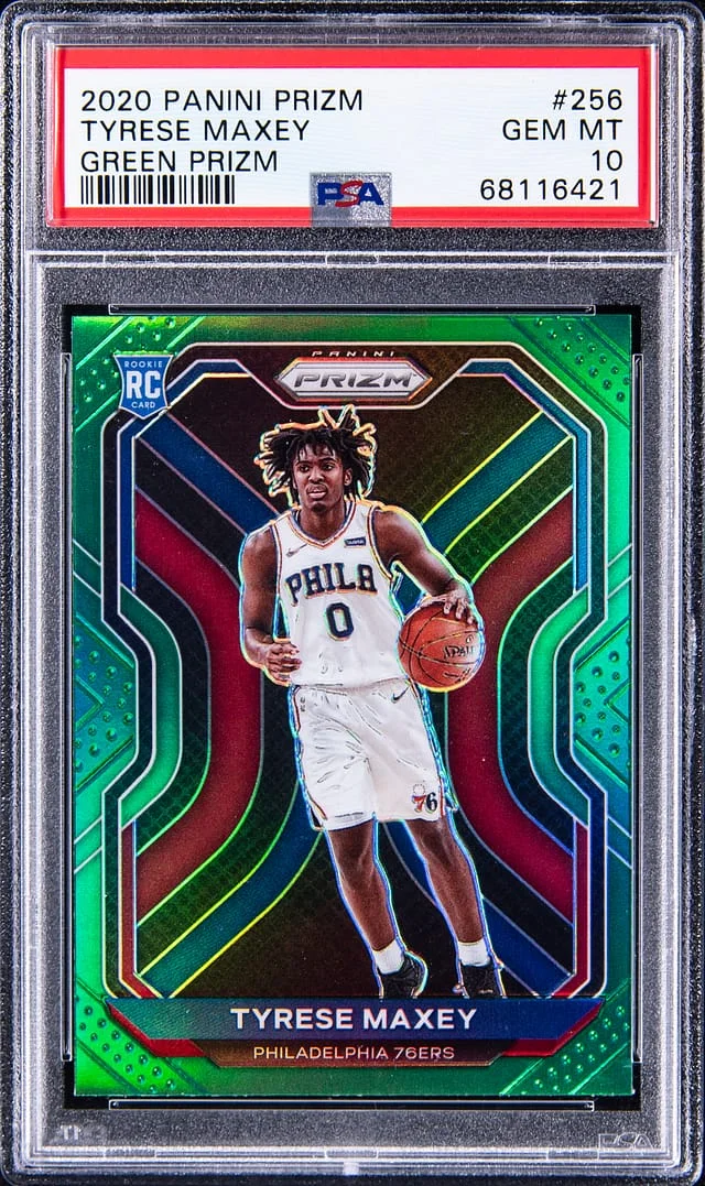 2020-21 Panini Prizm Tyrese Maxey Green Prizm #258 card image