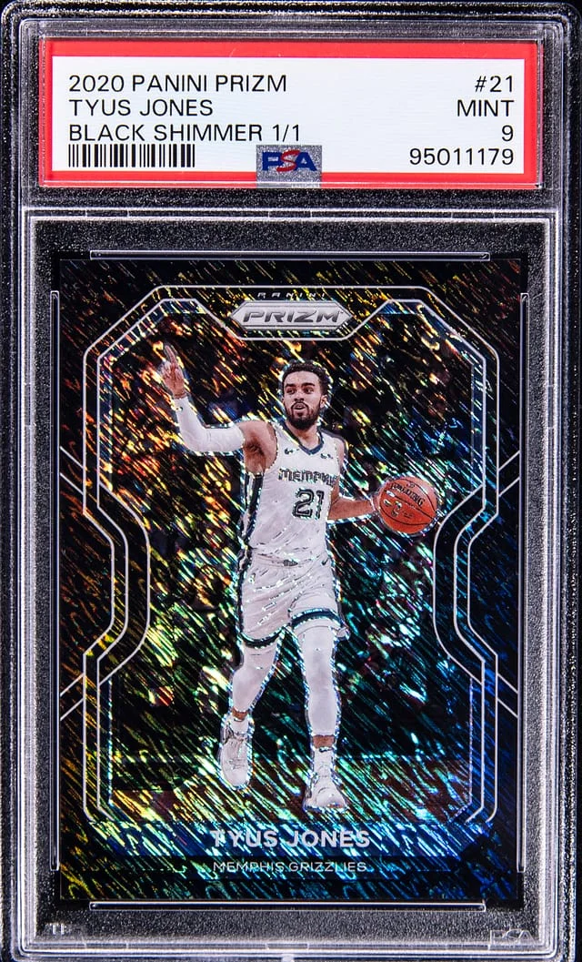 2020-21 Panini Prizm Tyus Jones Black Shimmer #21 card image