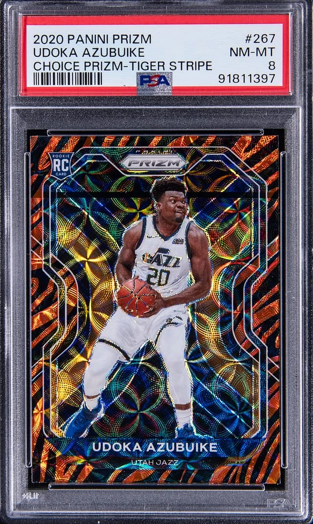 2020-21 Panini Prizm Udoka Azubuike Choice Prizm Tiger Stripe #267 card image