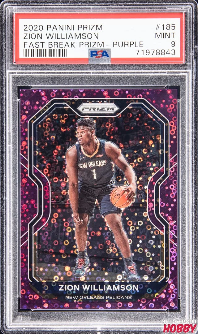 2020-21 Panini Prizm Zion Willamson Fast Break Purple #185 card image