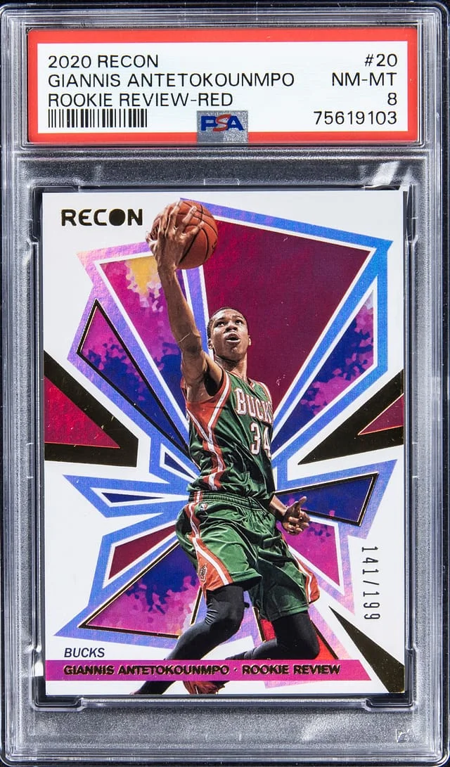 2020-21 Panini Recon Giannis Antetokounmpo Review Red #20 card image