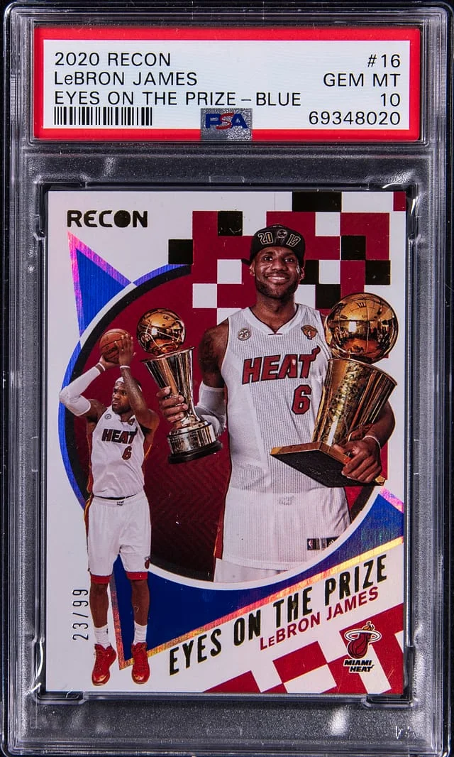 2020-21 Panini Recon LeBron James Eyes On The Prize Blue #16 card image