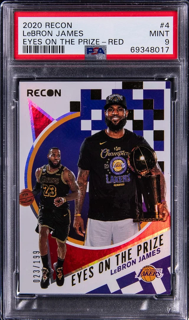 2020-21 Panini Recon LeBron James Eyes On The Prize Red #4 card image