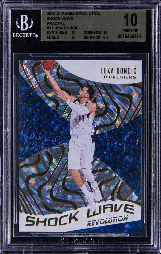 2020-21 Panini Revolution Luka Doncic Shock Wave Fractal #1 card image
