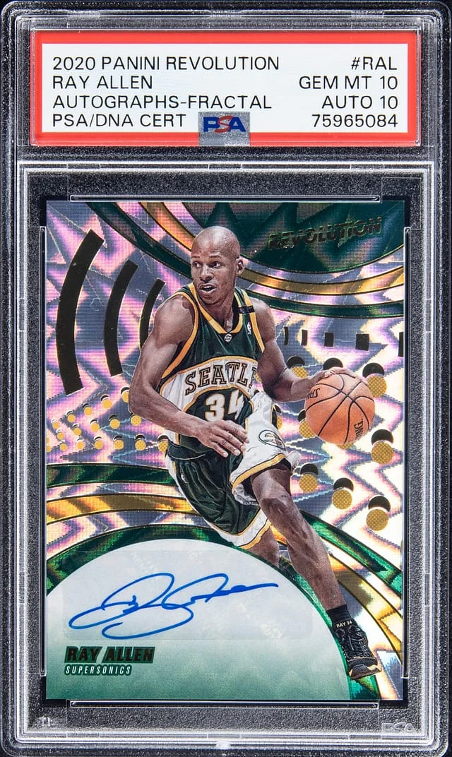 2020-21 Panini Revolution Ray Allen Autograph Fractal #AG-RAL card image