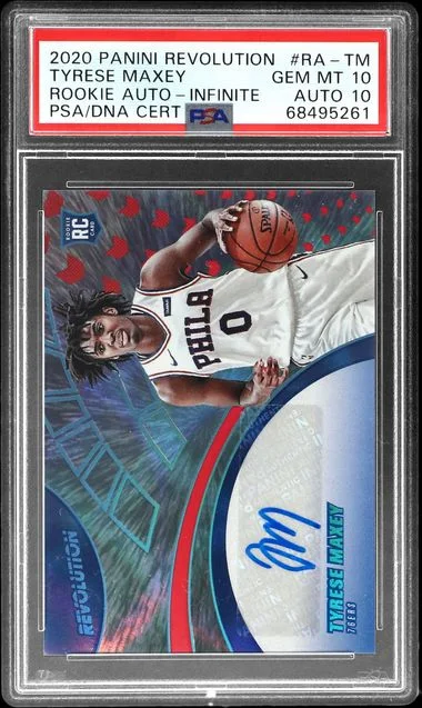 2020-21 Panini Revolution Tyrese Maxey Autographs Infinite #RA-TM card image