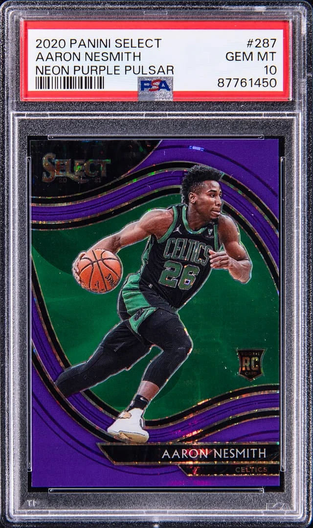 2020-21 Panini Select Aaron Nesmith Neon Purple Pulsar Prizm #287 card image