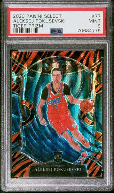 2020-21 Panini Select Aleksej Pokusevski Tiger Prizm #77 card image