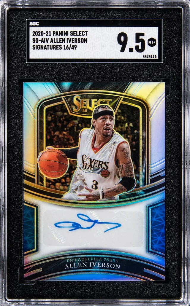2020-21 Panini Select Allen Iverson Signatures #SG-AIV card image