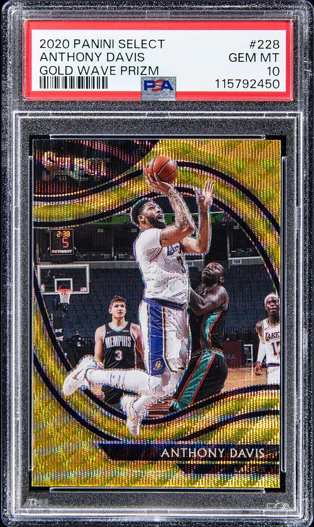 2020-21 Panini Select Anthony Davis Gold Disco Prizm #228 card image