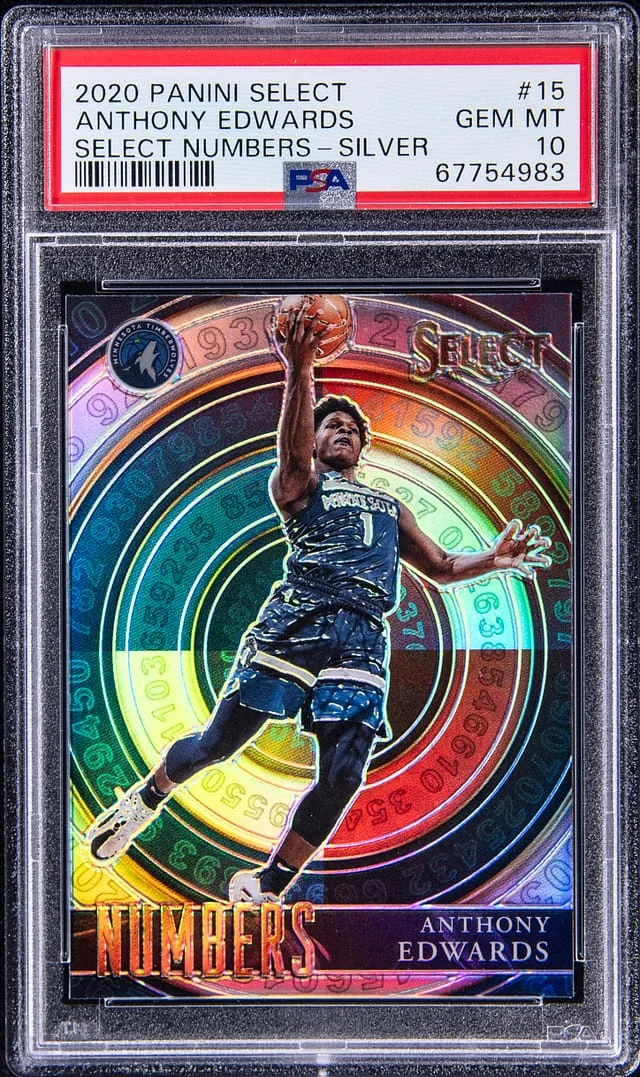 2020-21 Panini Select Anthony Edwards Numbers Silver #15 card image