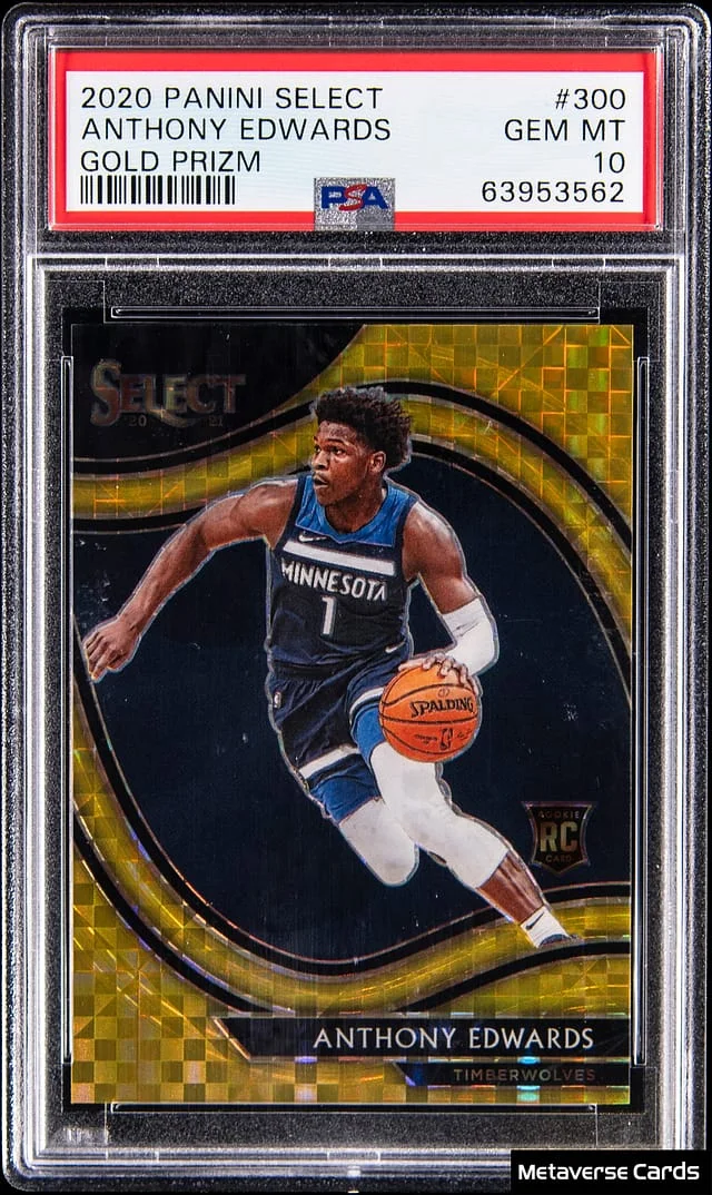 2020-21 Panini Select Anthony Edwards Zebra Prizm #300 card image