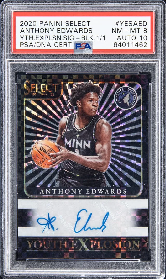 2020-21 Panini Select Anthony Edwards Youth Explosion Black #YES-AED card image