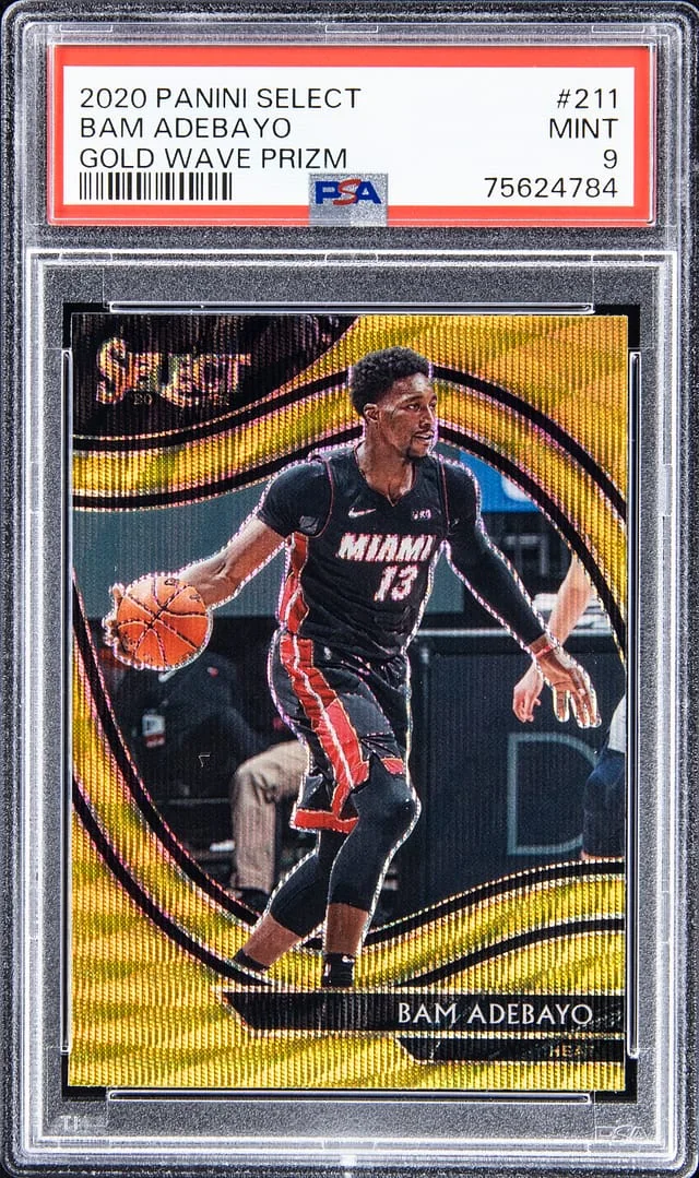 2020-21 Panini Select Bam Adebayo Gold Wave Prizm #211 card image