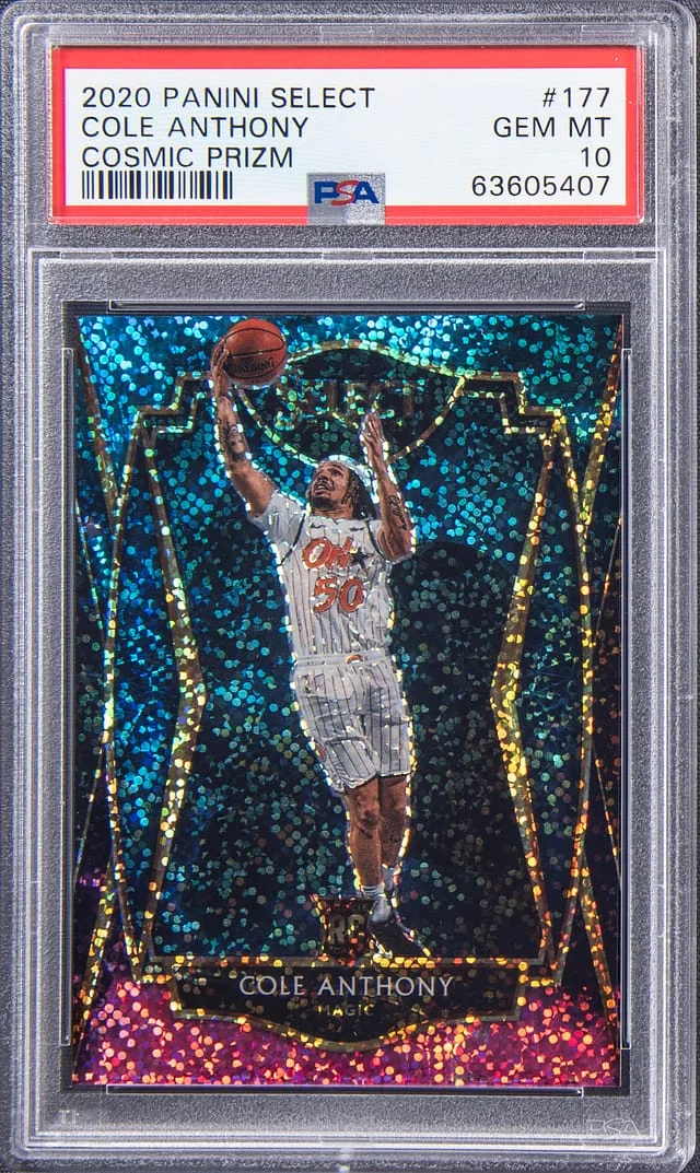 2020-21 Panini Select Cole Anthony Premier Level Cosmic Prizm #177 card image