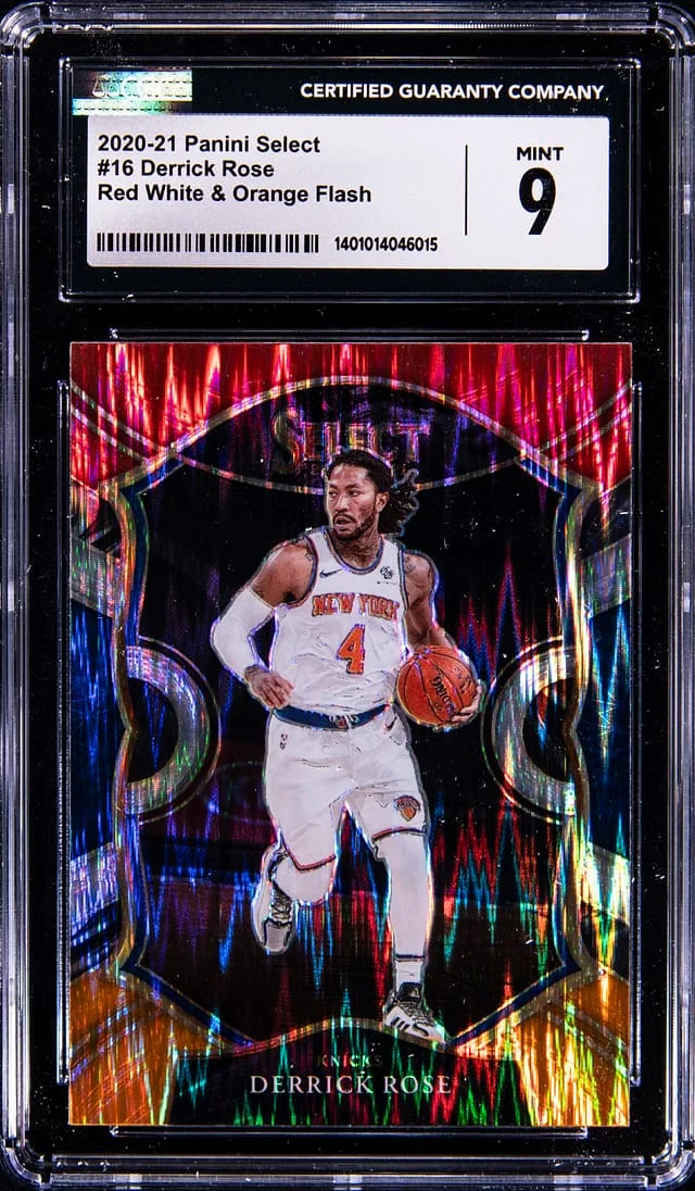 2020-21 Panini Select Derrick Rose Red White & Orange Flash #16 card image
