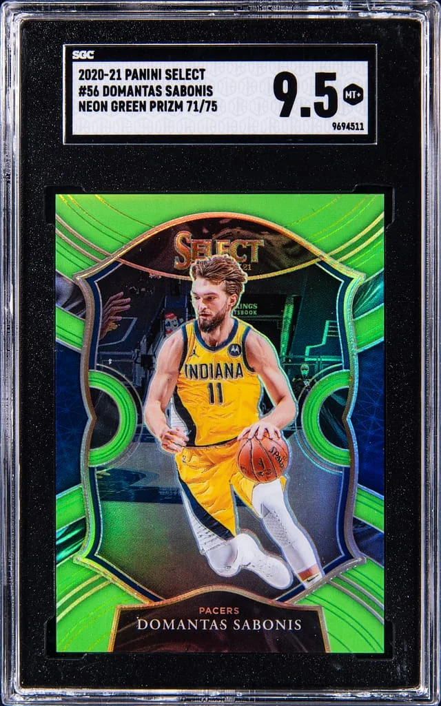 2020-21 Panini Select Domantas Sabonis Neon Green Prizm #56 card image