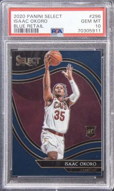 2020-21 Panini Select Isaac Okoro Blue Retail #296 card image