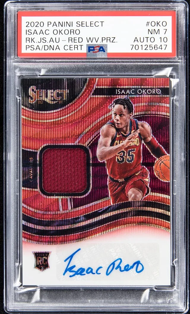 2020-21 Panini Select Isaac Okoro Jersey Autograph - Red Wave #OKO card image
