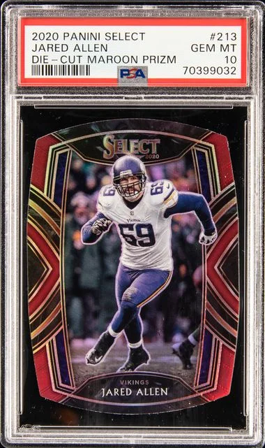 2020-21 Panini Select Jared Allen Die-Cut Maroon Prizm #213 card image
