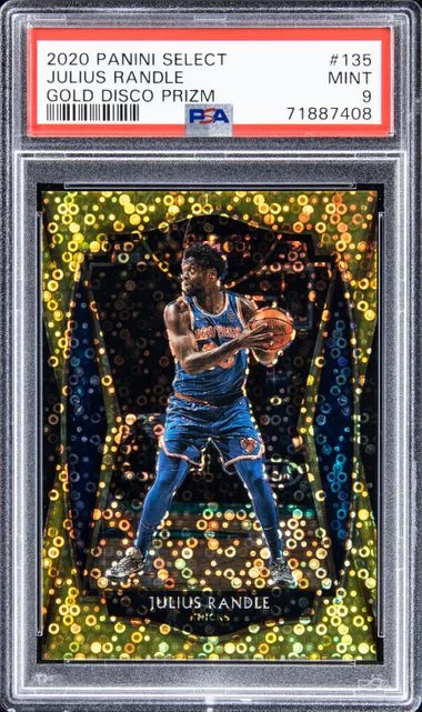 2020-21 Panini Select Julius Randle Gold Disco Prizm #135 card image