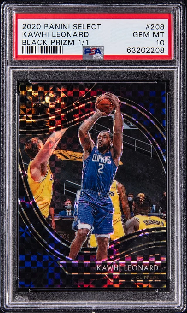 2020-21 Panini Select Kawhi Leonard Courtside Black Prizm #208 card image