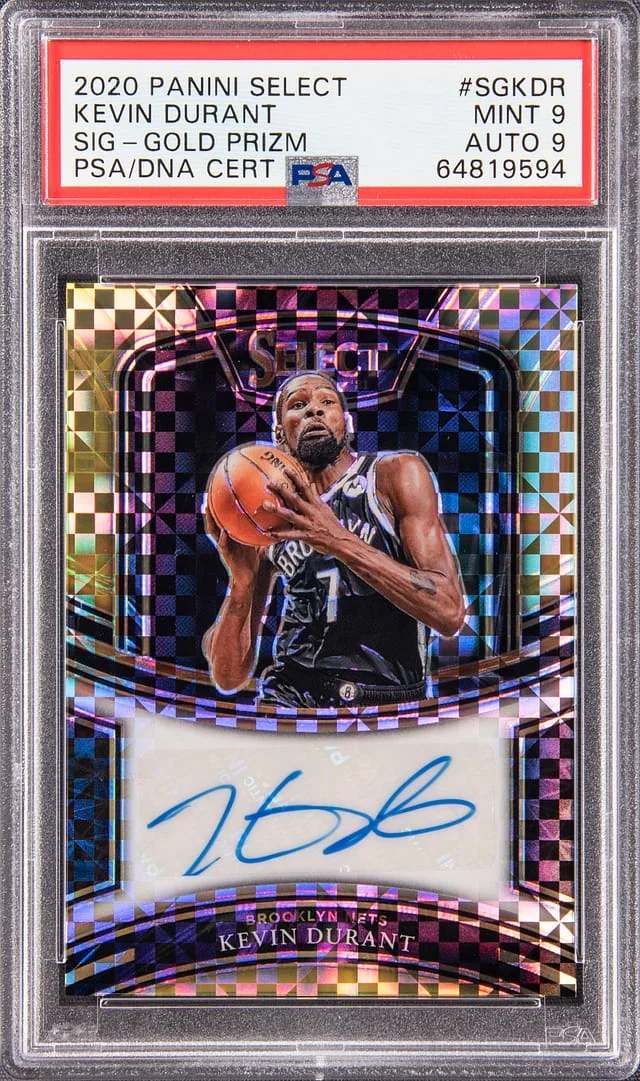 2020-21 Panini Select Kevin Durant Signatures Gold Prizm #SG-KDR card image