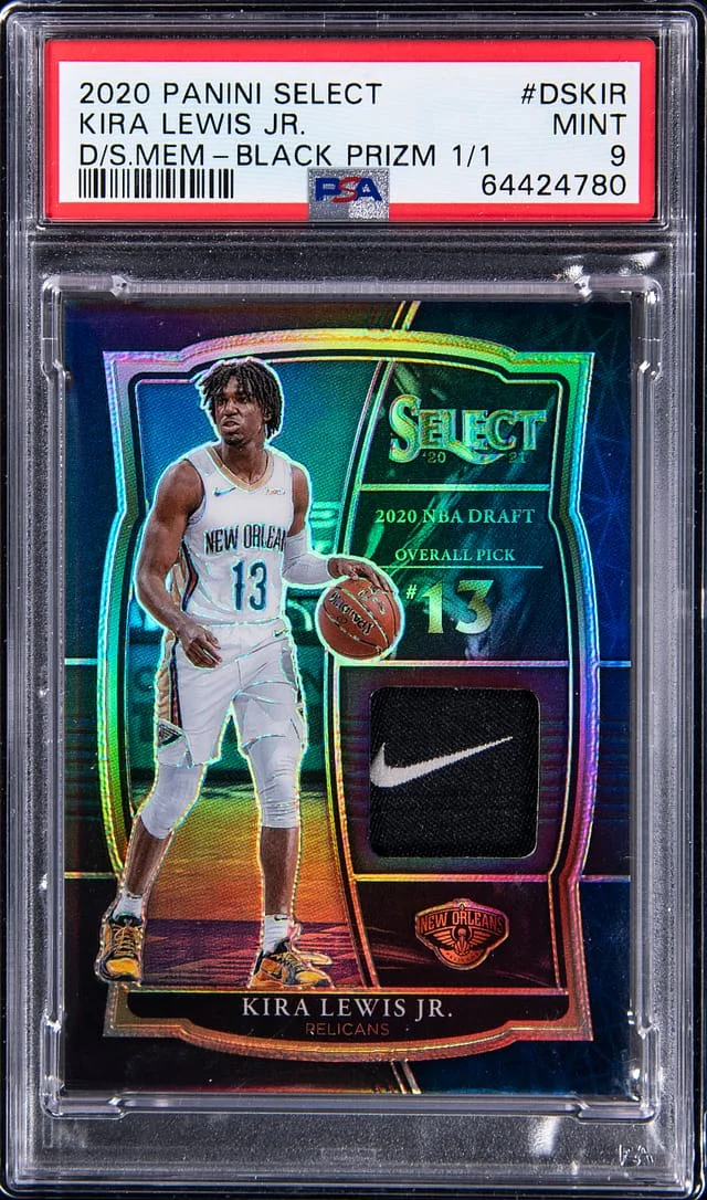 2020-21 Panini Select Kira Lewis Jr Draft Swatches Memorabilia Black Prizm #DS-KR card image