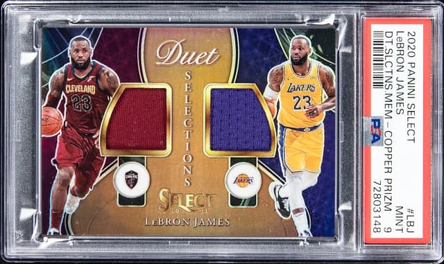 2020-21 Panini Select LeBron James Duet Selections Memorabilia #DS-LBJ card image