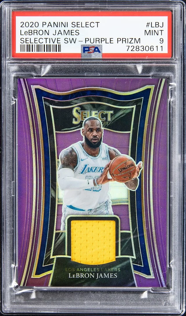 2020-21 Panini Select LeBron James Selective Swatches Purple Prizm #SS-LBJ card image