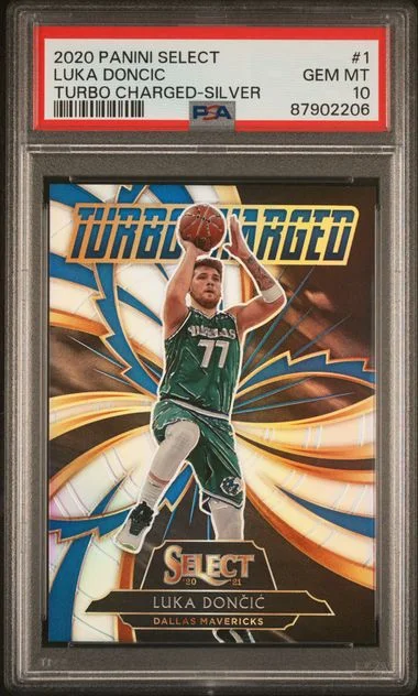 2020-21 Panini Select Luka Doncic Turbo Charged Silver #1 card image