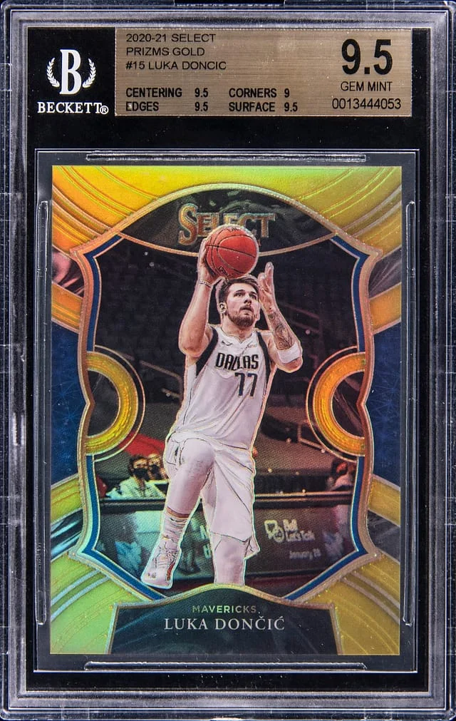 2020-21 Panini Select Luka Doncic Gold Prizm #15 card image