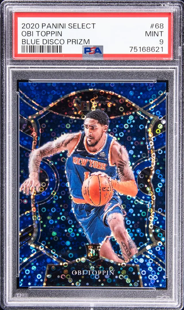 2020-21 Panini Select Obi Toppin Blue Disco Prizm #68 card image
