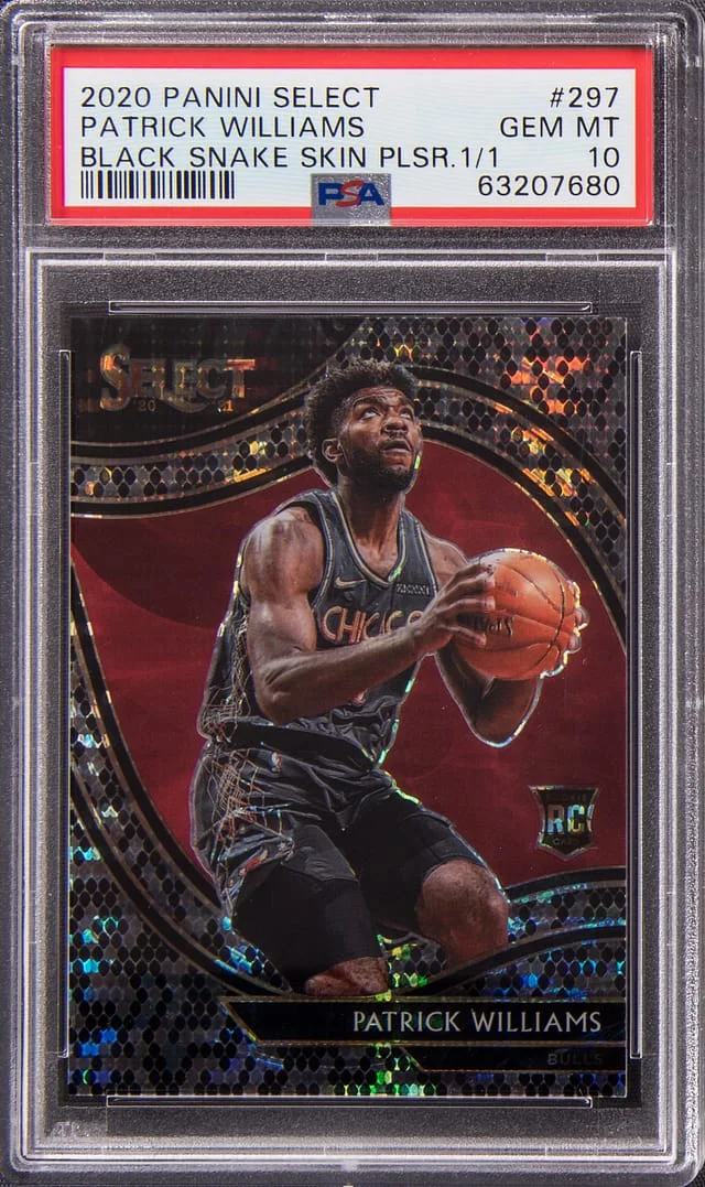 2020-21 Panini Select Patrick Williams Courtside Black Snakeskin Pulsar #297 card image