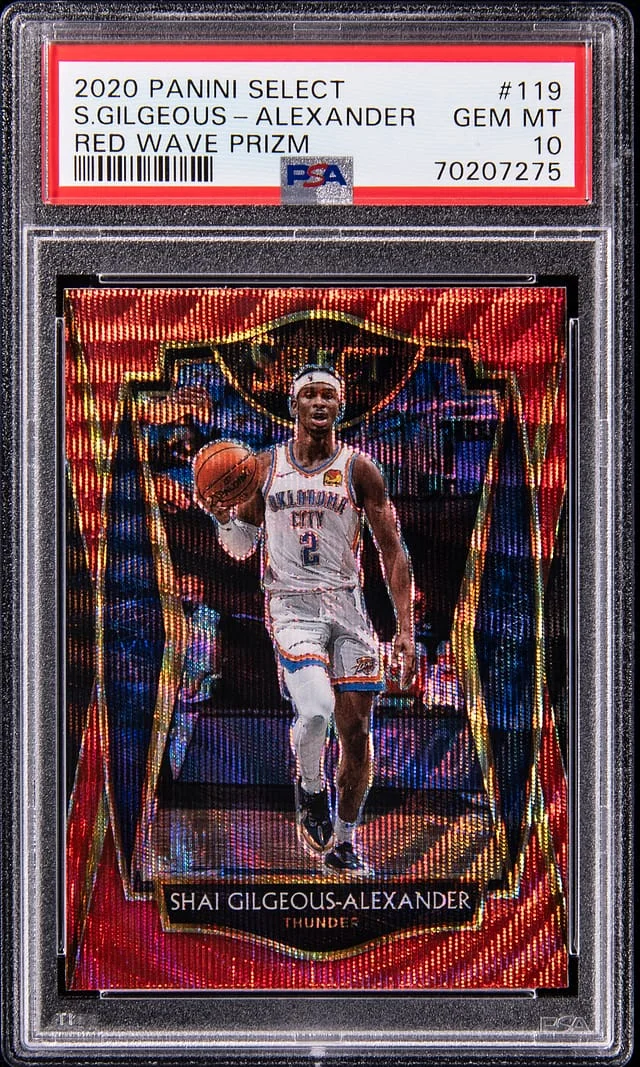 2020-21 Panini Select Shai Gilgeous-Alexander Red Wave Prizm #119 card image