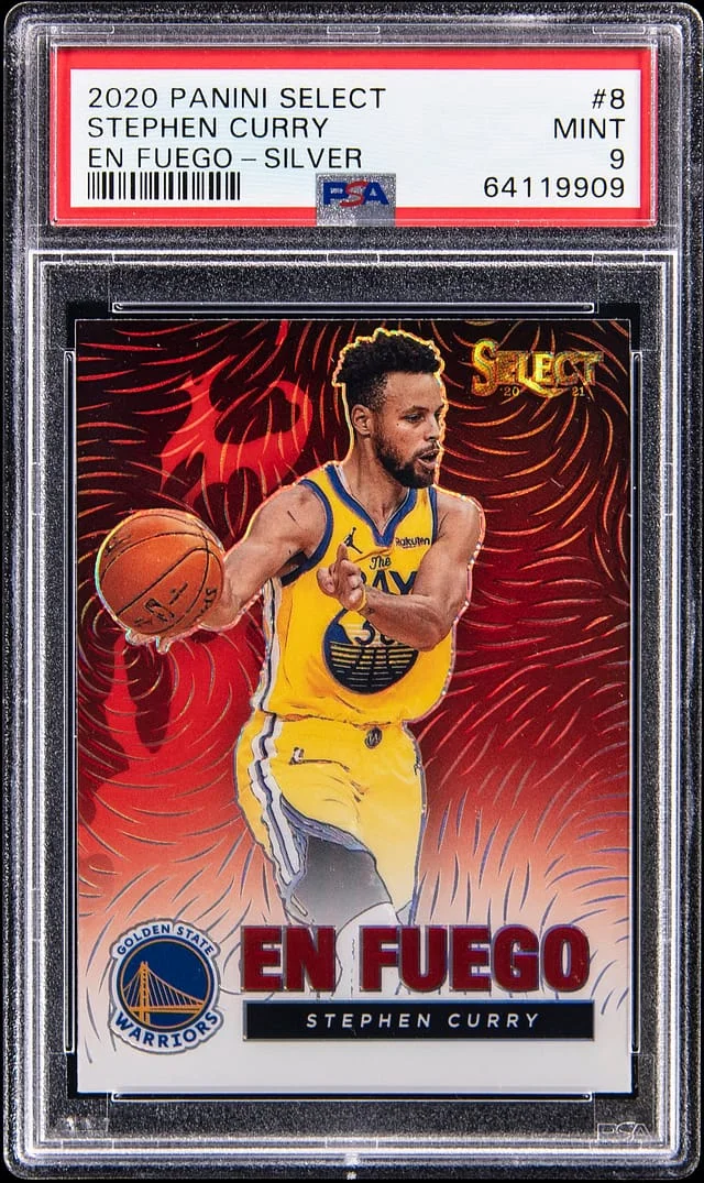 2020-21 Panini Select Stephen Curry En Fuego Silver #8 card image