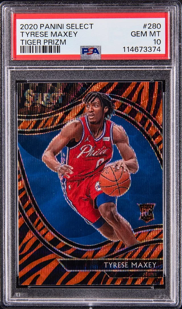 2020-21 Panini Select Tyrese Maxey Elephant Prizm #280 card image