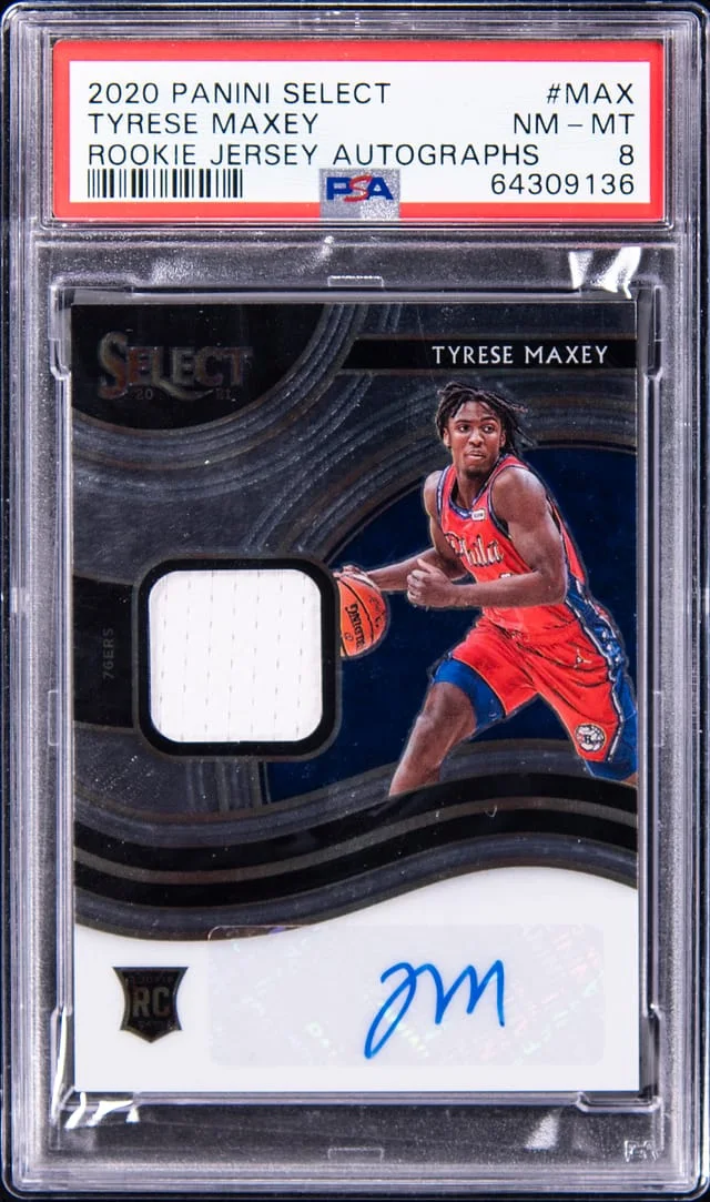 2020-21 Panini Select Tyrese Maxey Jersey Autograph #RJA-MAX card image