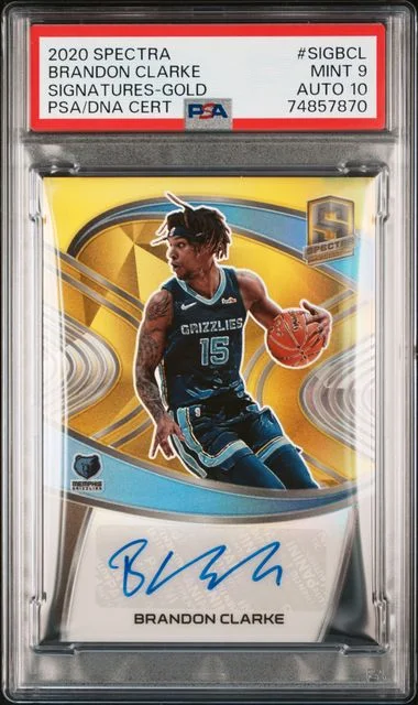 2020-21 Panini Spectra Brandon Clarke Signatures Gold #SIG-BCL card image
