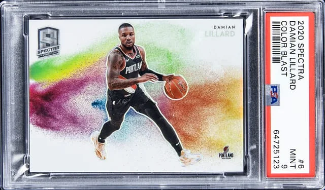2020-21 Panini Spectra Damian Lillard Color Blast #6 card image