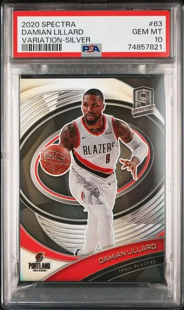 2020-21 Panini Spectra Damian Lillard Variation Silver #63 card image