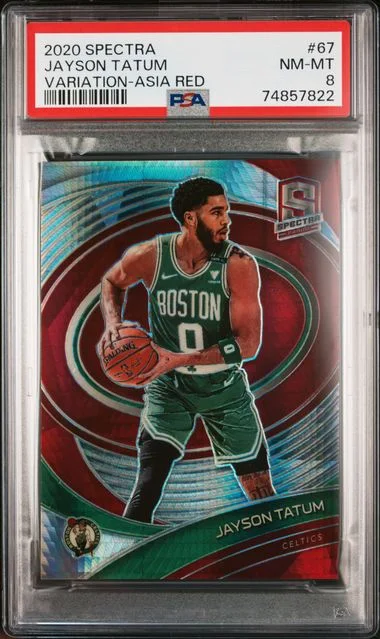 2020-21 Panini Spectra Jayson Tatum Variation Asia Red #67 card image