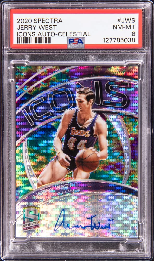 2020-21 Panini Spectra Jerry West Icons Autograph Celestial #ICO-JWS card image
