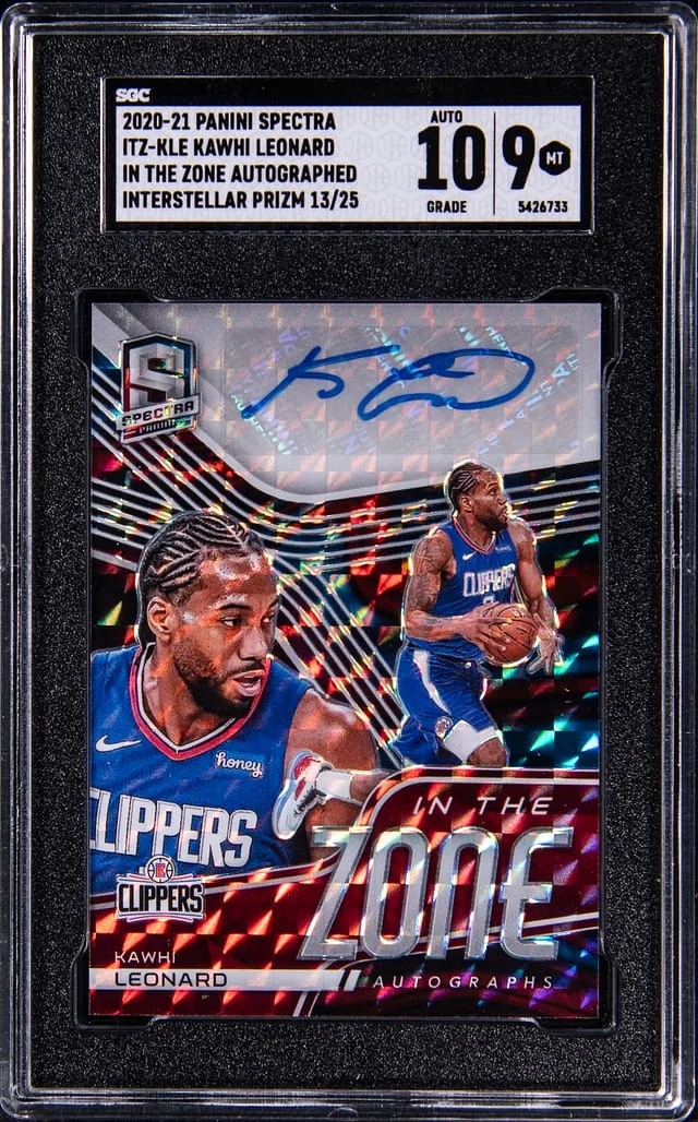 2020-21 Panini Spectra Kawhi Leonard In The Zone Autograph Interstellar Prizm #ITZ-KLE card image