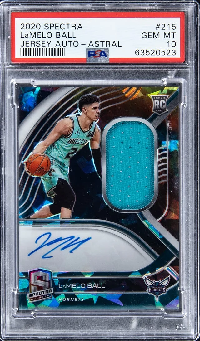 2020-21 Panini Spectra LaMelo Ball Jersey Autographs Celestial #215 card image