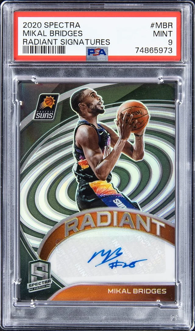 2020-21 Panini Spectra Mikal Bridges Radiant Signatures #MBR card image
