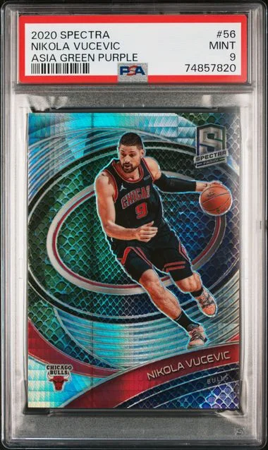 2020-21 Panini Spectra Nikola Vucevic Asia Green Purple #56 card image